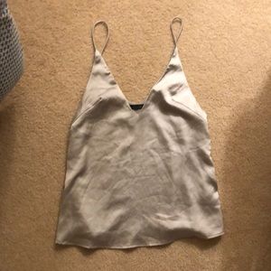 Silver satin cami tank